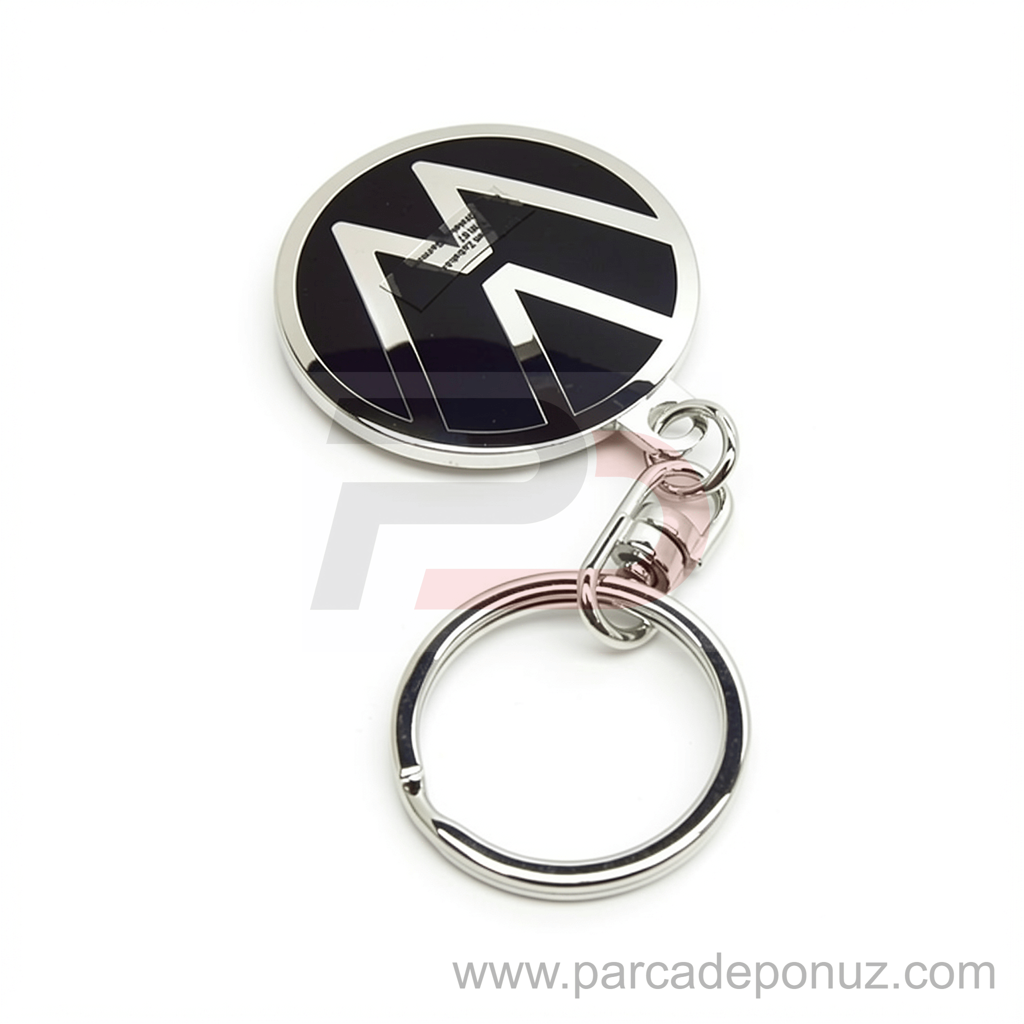 Volkswagen İle Uyumlu Yeni Nesil Metal Logo Anahtarlık - 37mm Çap - Özel Tasarım Gümüş Renk
