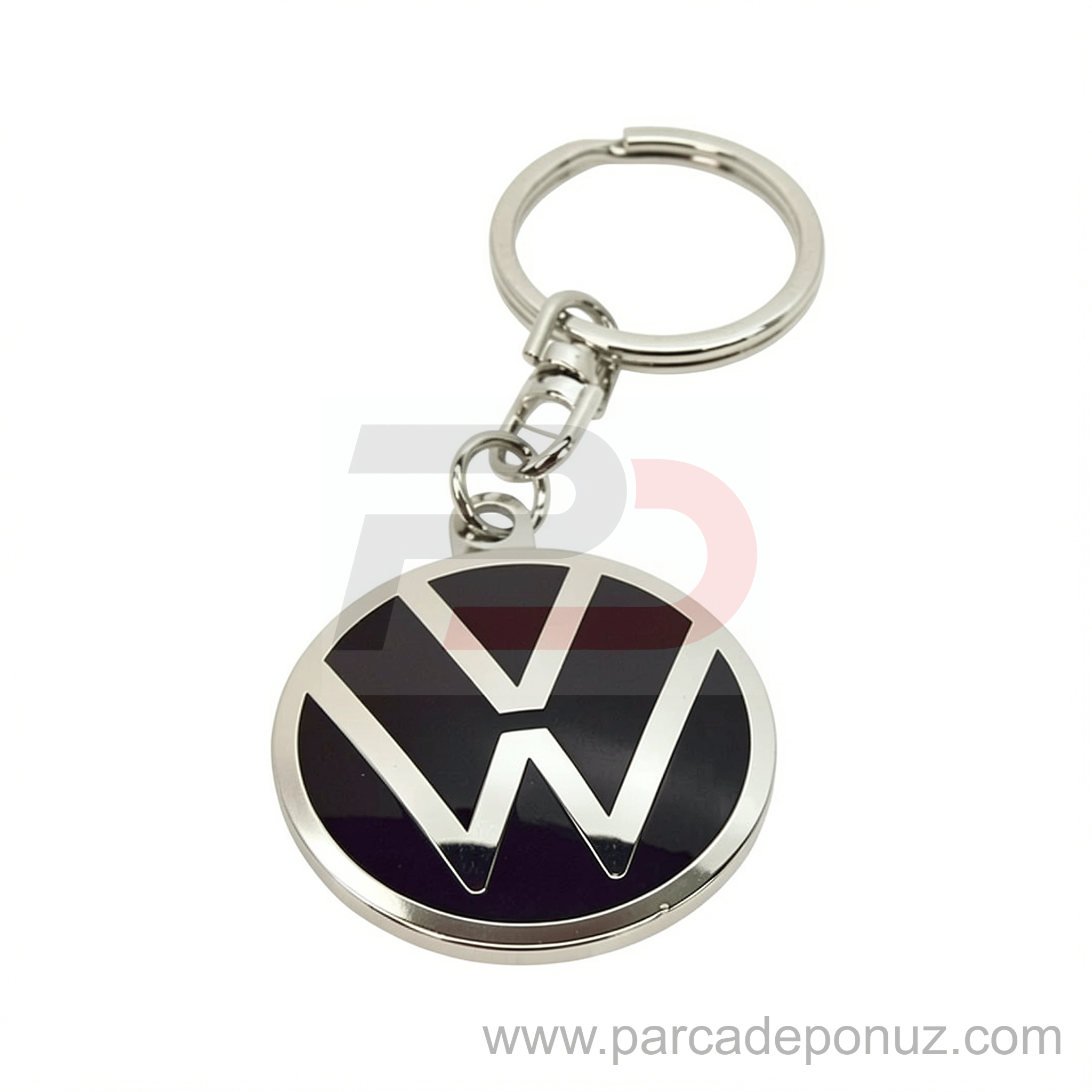 Volkswagen İle Uyumlu Yeni Nesil Metal Logo Anahtarlık - 37mm Çap - Özel Tasarım Gümüş Renk