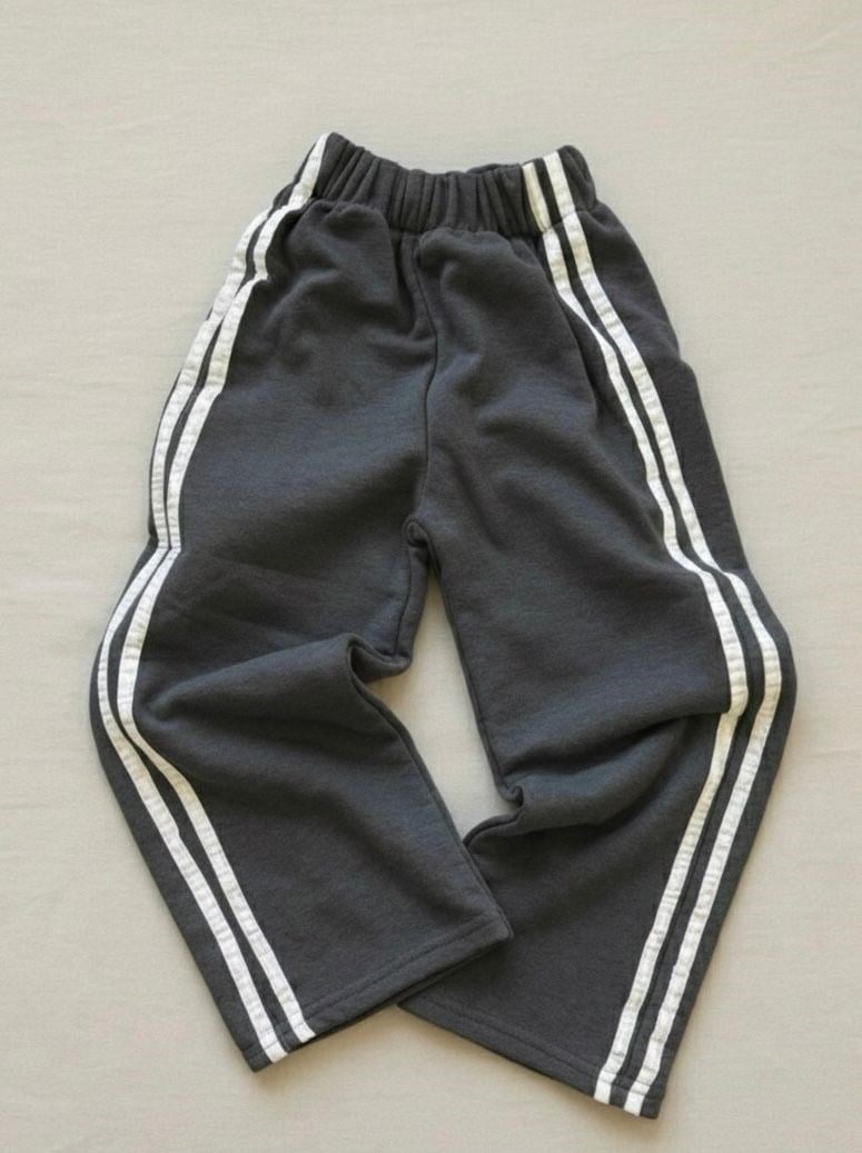 Antrasit Retro Stripe Alt Eşofman
