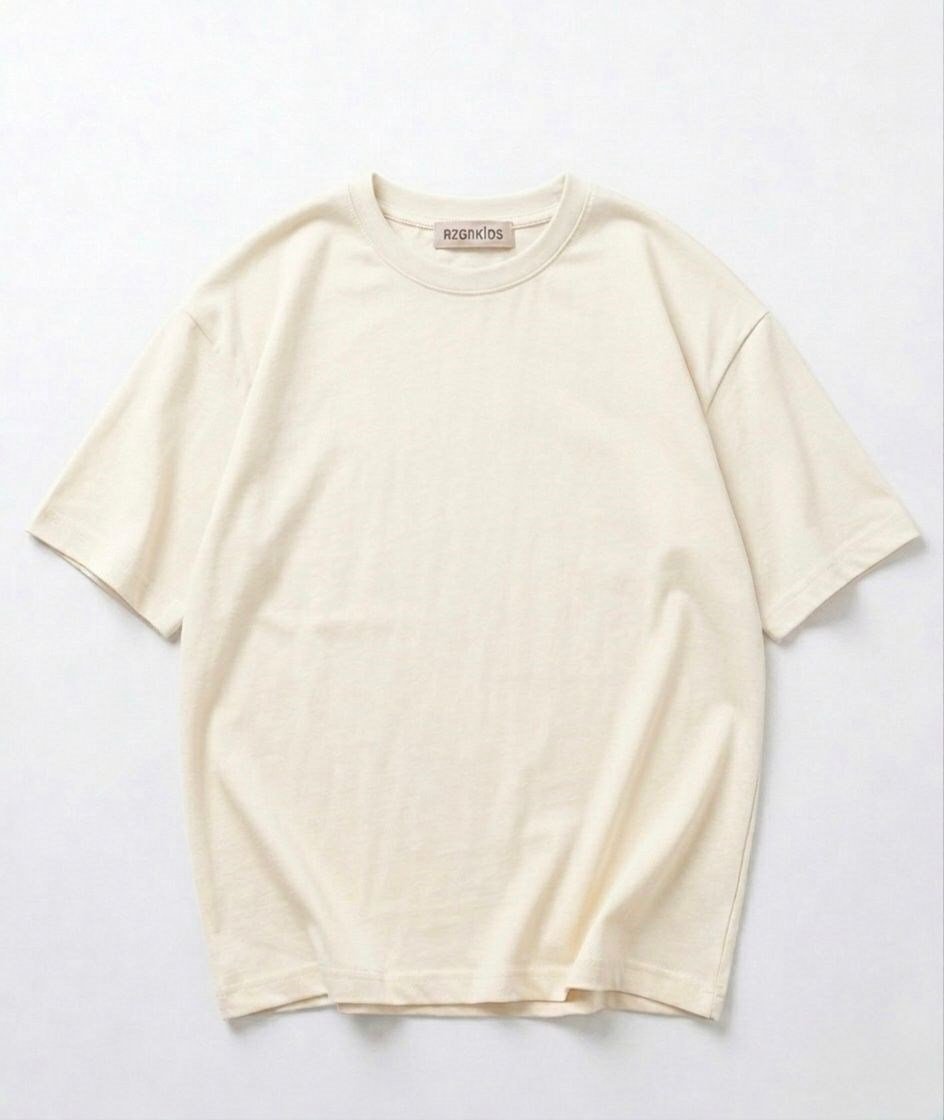 Ekru Oversize Basic Tişört