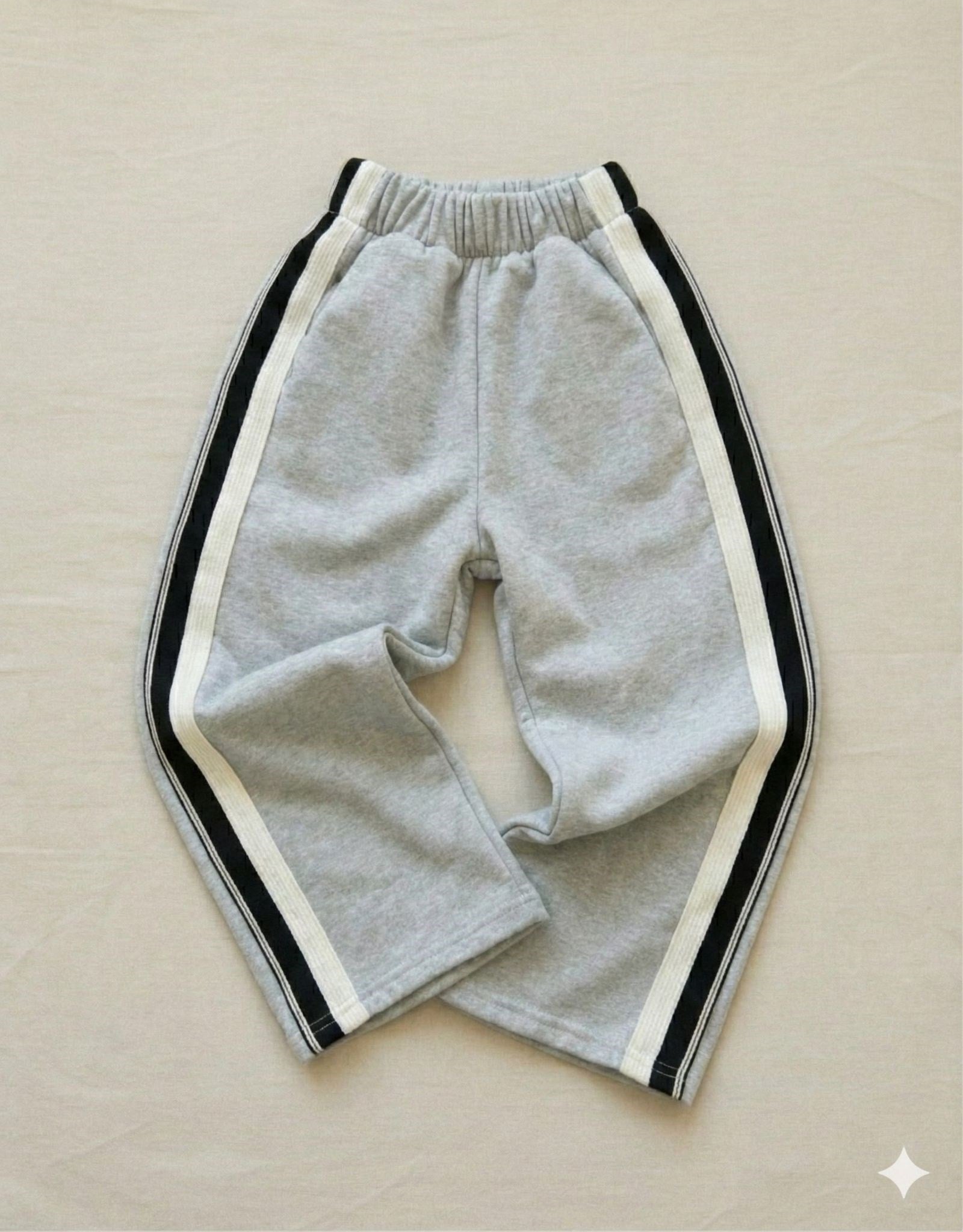 Gri Retro Stripe Alt Eşofman