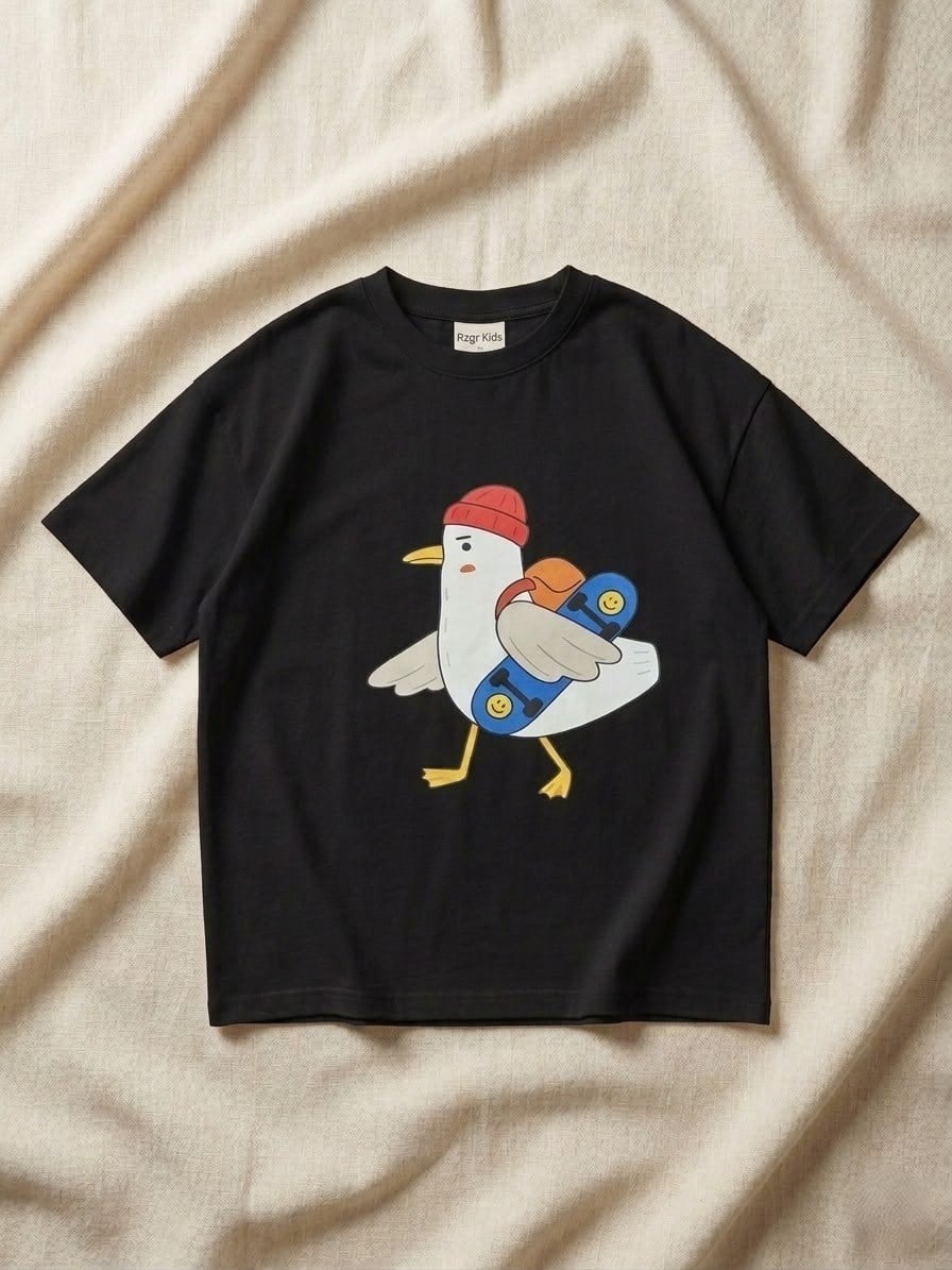 Martı Oversize Tişört Siyah
