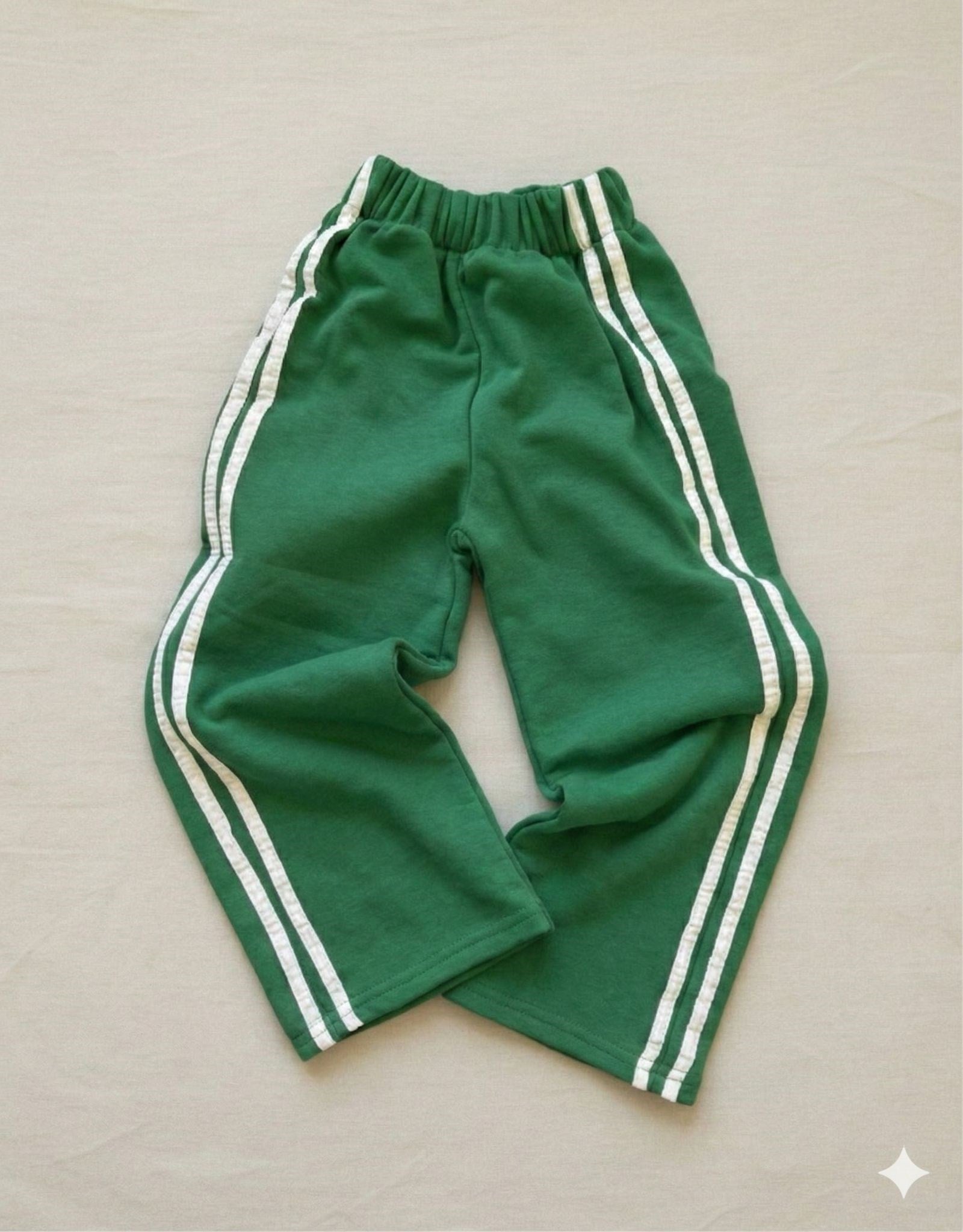 Yeşil Retro Stripe Alt Eşofman