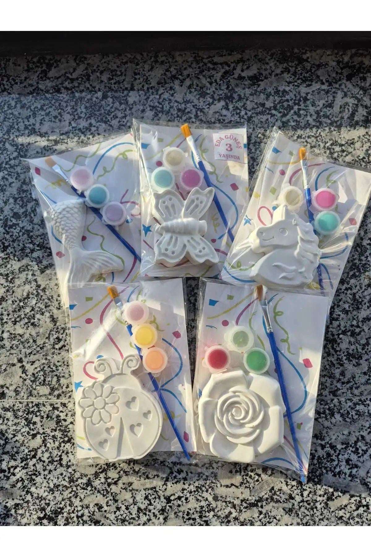 5 Adet/ Kız Model Taş Boyayın Seti / Model2