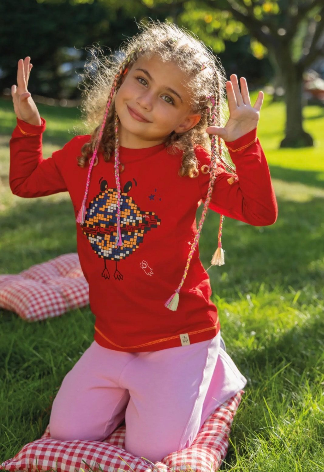 Dancing Planet Uzun Kollu T-Shirt - Kırmızı