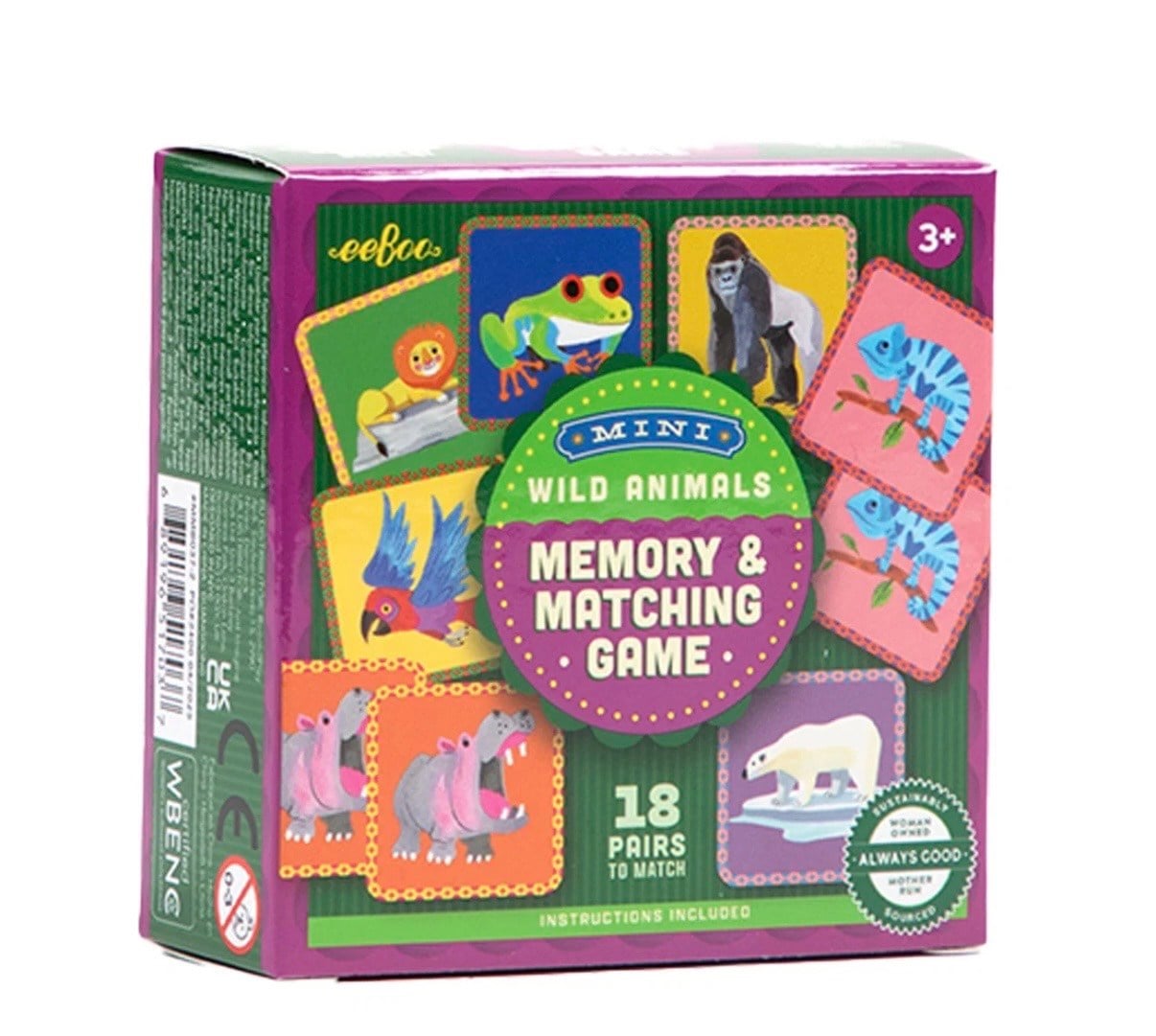 Eeboo Mini Hafıza Oyunu - Wild Animals