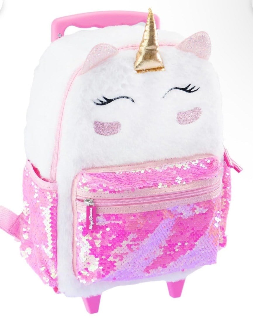 Girabrilla Magic Unicorn Trolley Pembe Pullu Payetli Kız Çoçuk Sırt Çantası