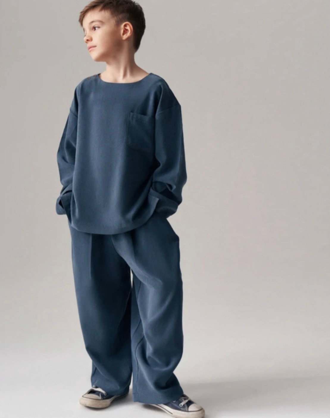 MODAL DOKUMA HAVUÇ TAKIM İNDİGO UNiSEX