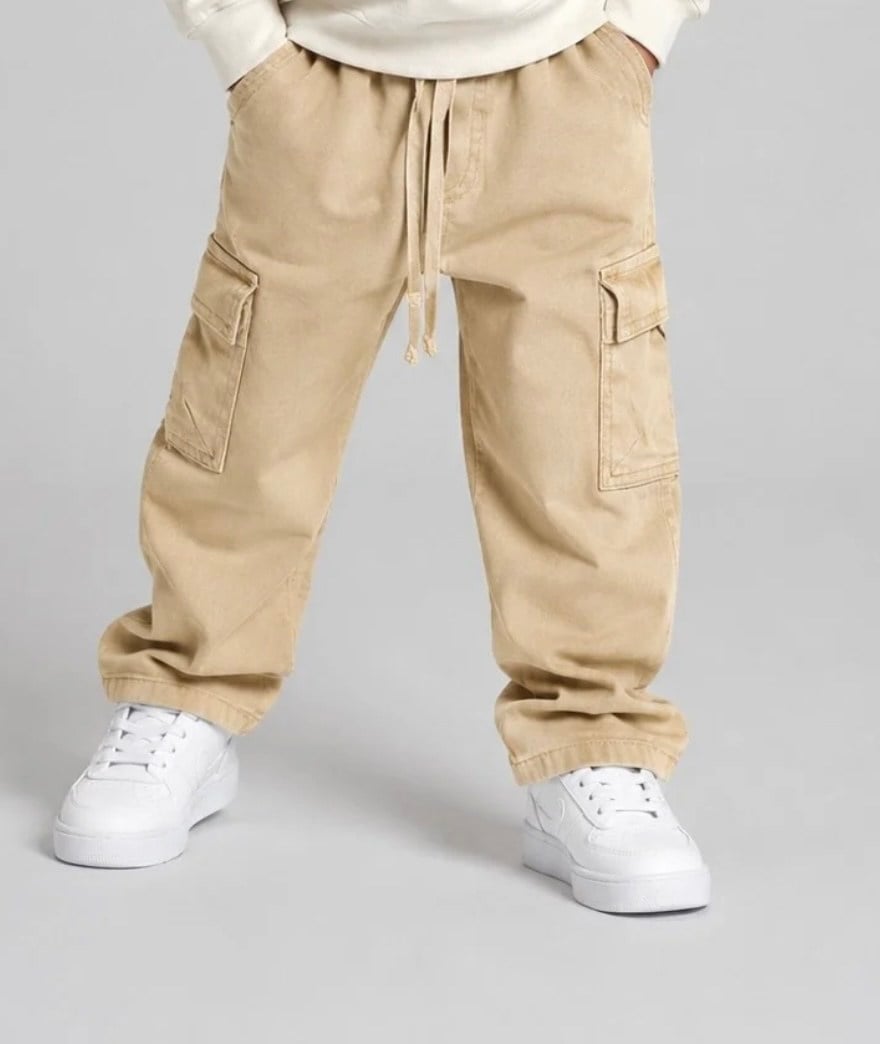 Tuffy Kargo Cepli  Bej Erkek Çocuk Tek Alt Gabardin Pantolon-04175