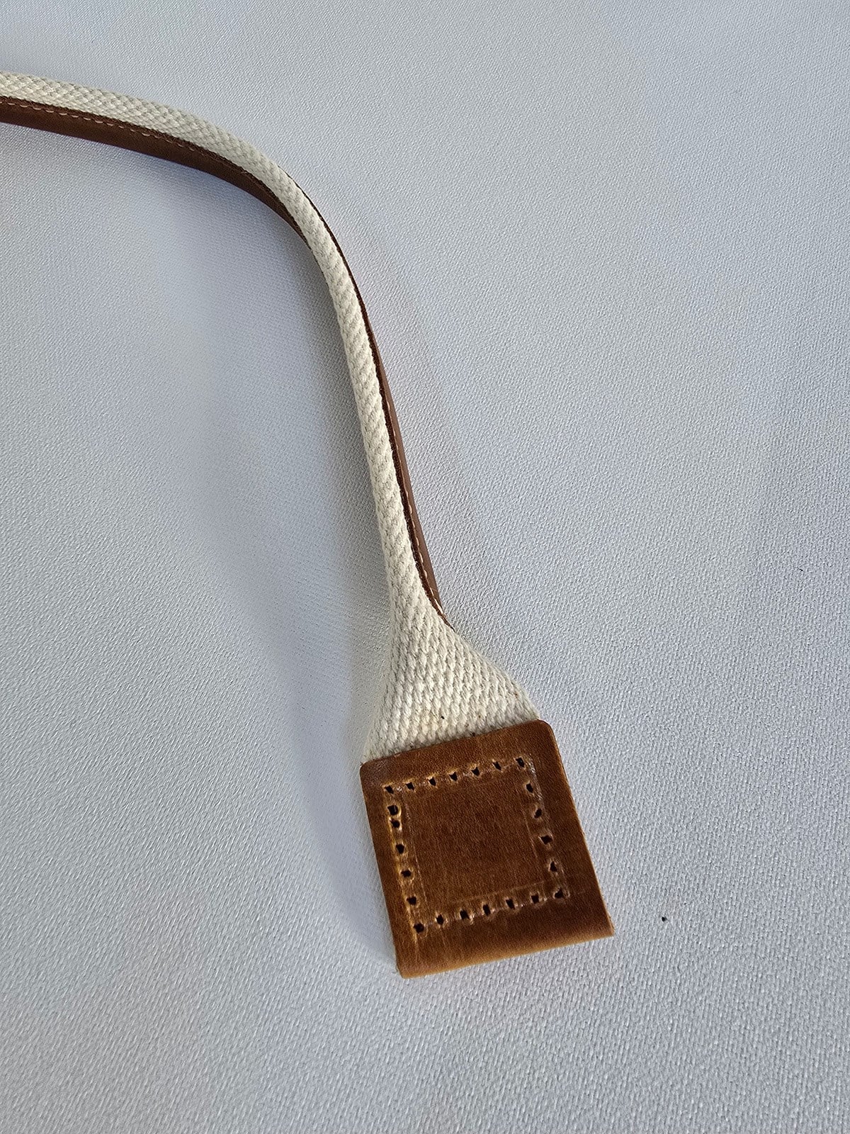 Kolon Çift Tutma Sap - Krem Kolon Taba Deri