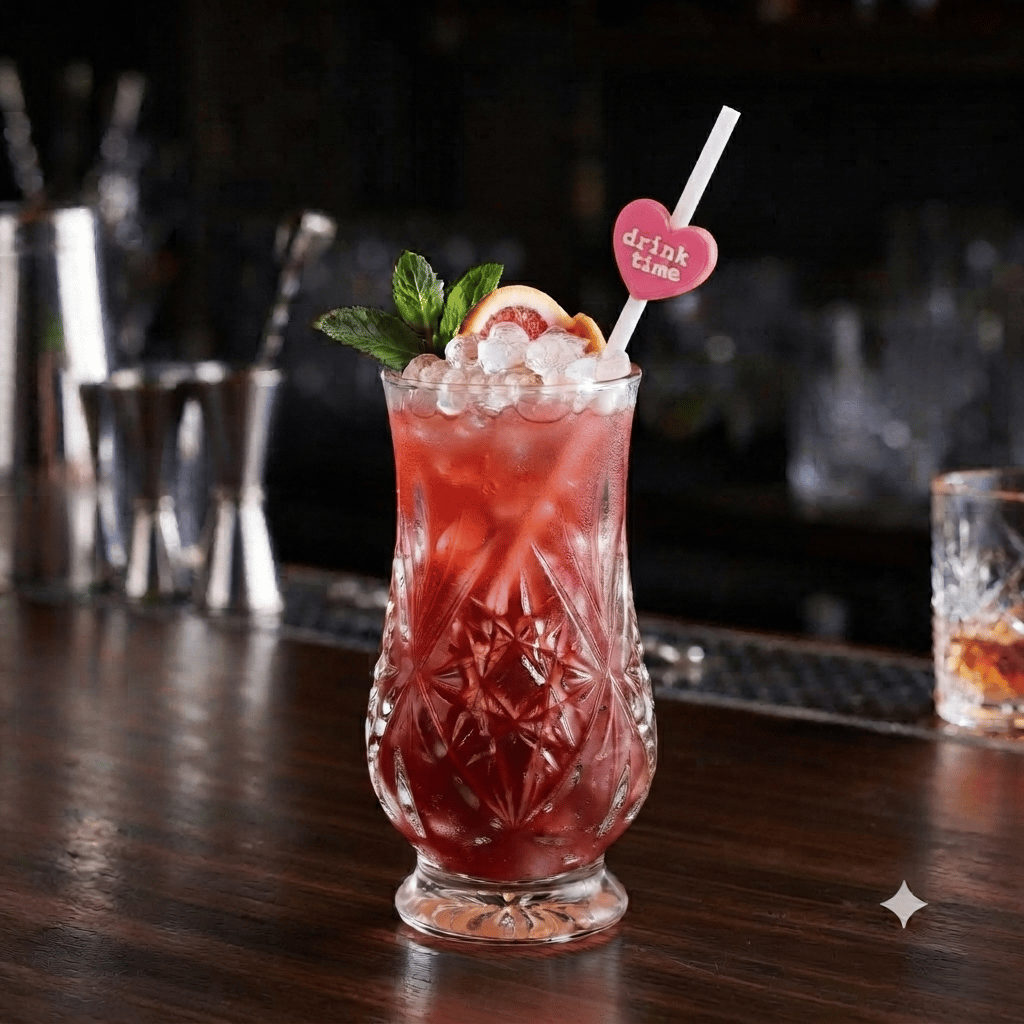 Drink Time Pembe Pipet Süsü 10'lu
