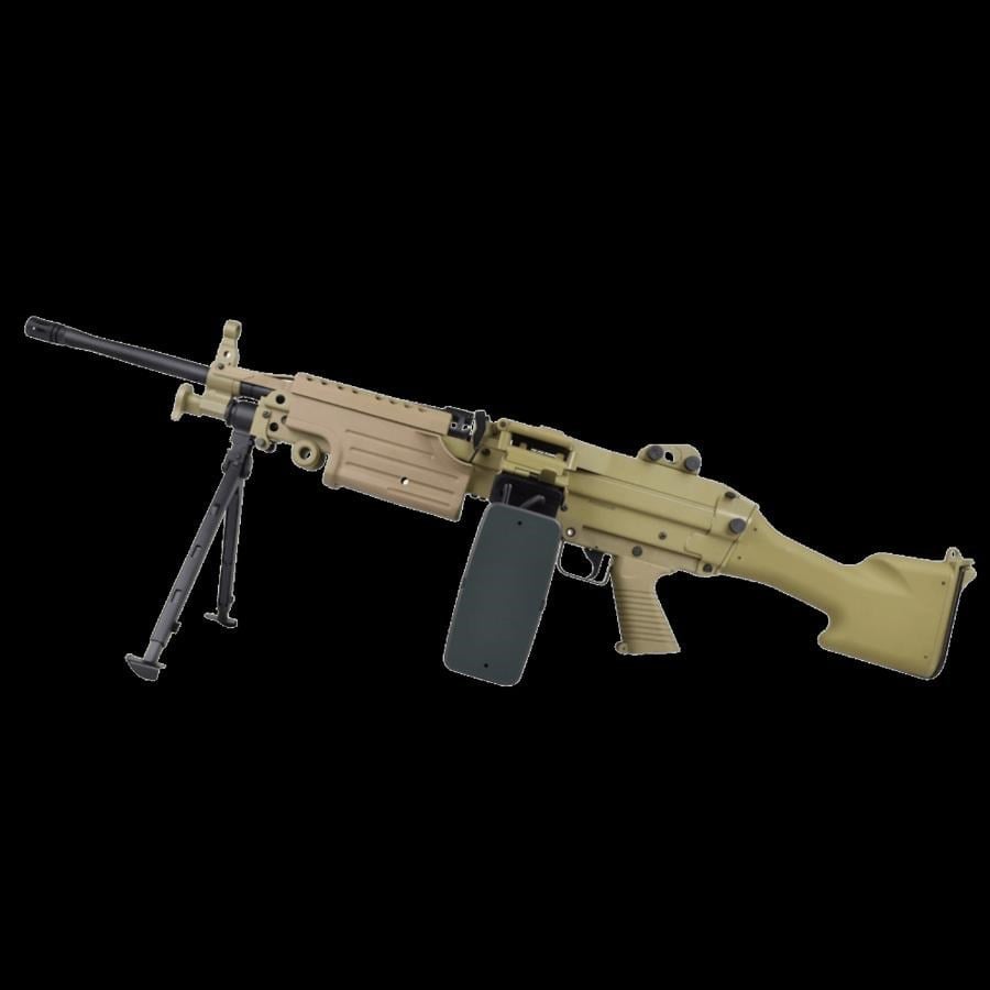 A&K M249-MK2 Full Metal AEG LMG Airsoft Tüfek - Tan (AK-M249-MK2-TAN-MTL)