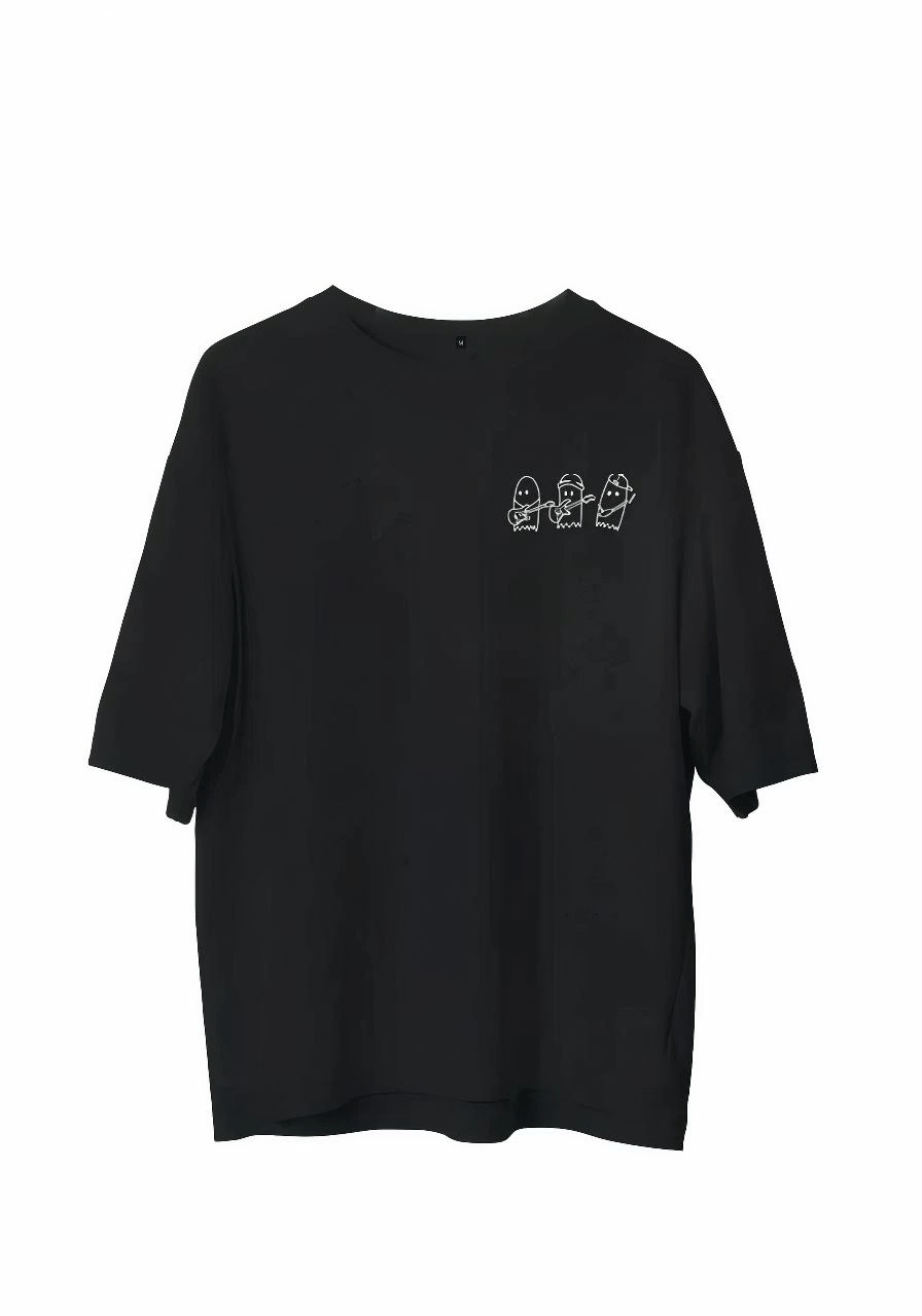 Erkek Baskılı T-Shirt Kısa Kol Bisiklet Yaka Regular Fit Rahat Kalıp Günlük Tişört - Siyah