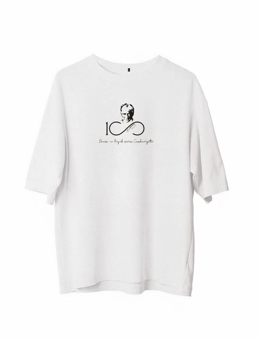 Erkek Baskılı T-Shirt Kısa Kol Bisiklet Yaka Regular Fit Rahat Kalıp Günlük Tişört - Beyaz