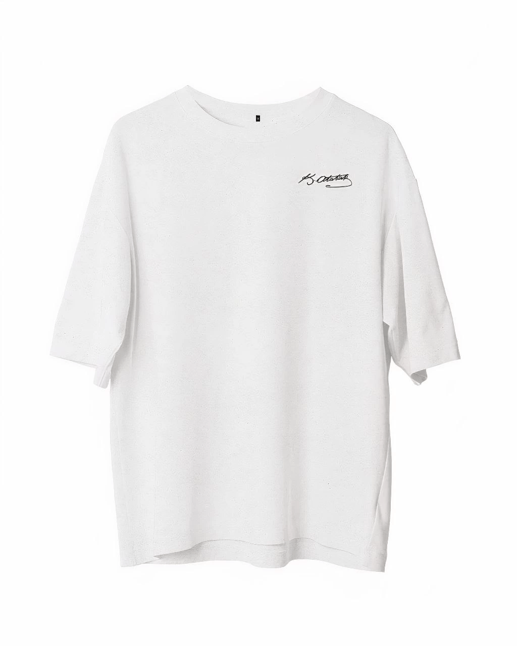 Erkek Kısa Kol Tişört Bisiklet Yaka ATATÜRK Baskılı T-Shirt -  Beyaz