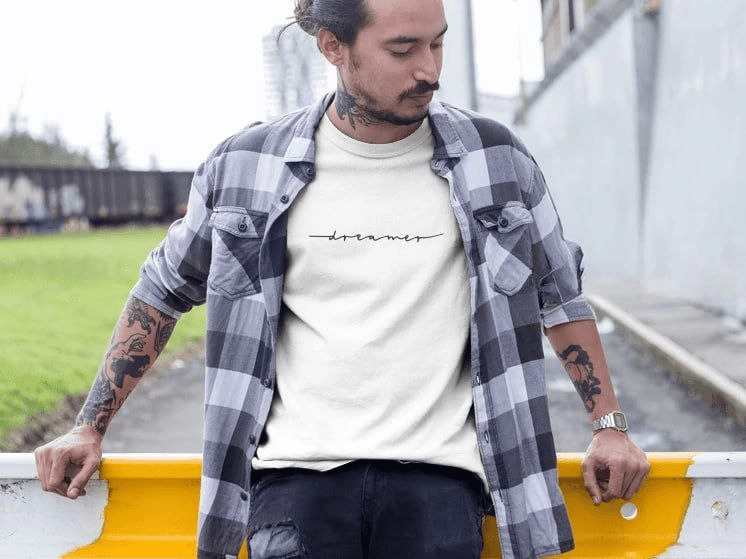 Erkek Tişort Bisiklet Yaka Baskılı Kısa kol T-Shirt - Beyaz