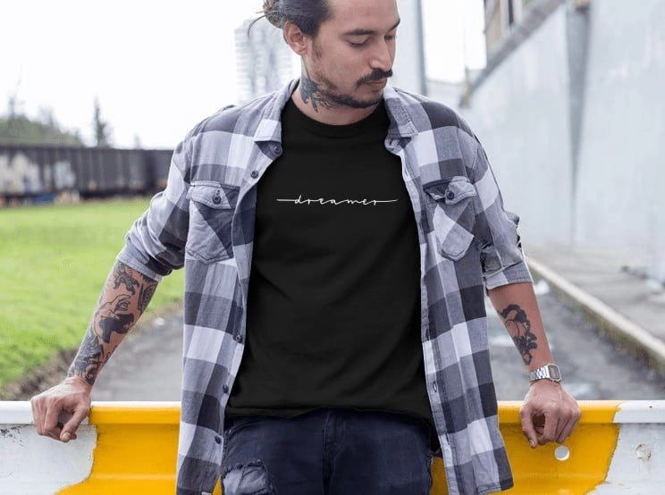 Erkek Tişört Yazlık Bisiklet Yaka Baskılı Kısa kol T-Shirt - Siyah