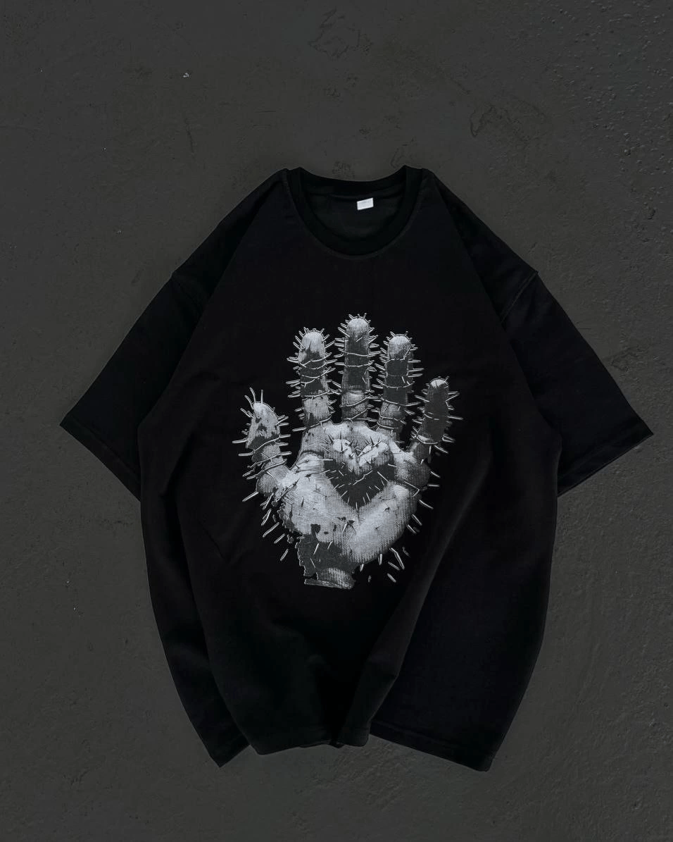 Kadın Baskılı T-Shirt Kısa Kol Bisiklet Yaka Regular Fit Rahat Kalıp Günlük Tişört  - Siyah