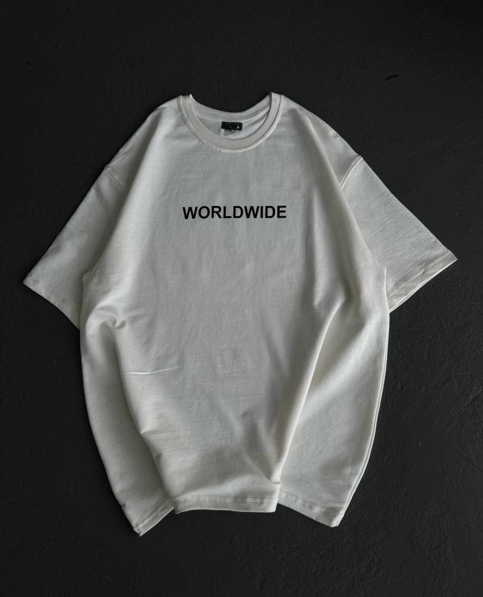 Kadın Baskılı T-Shirt Kısa Kol Bisiklet Yaka Oversize Rahat Kalıp Günlük Tişört   - Beyaz