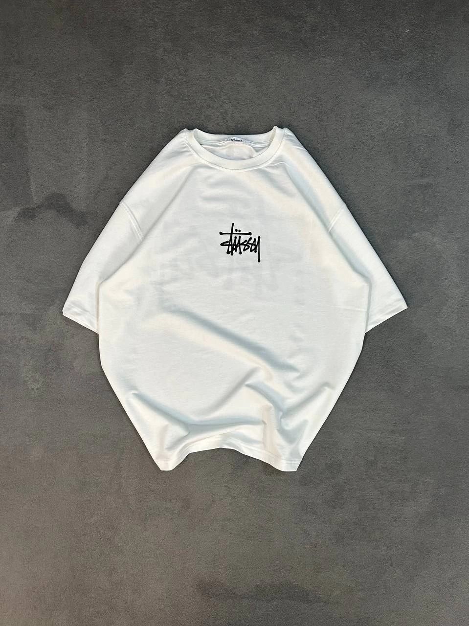 kadın Bisiklet Yaka Baskılı Oversize  Kısa kol T-Shirt - Beyaz