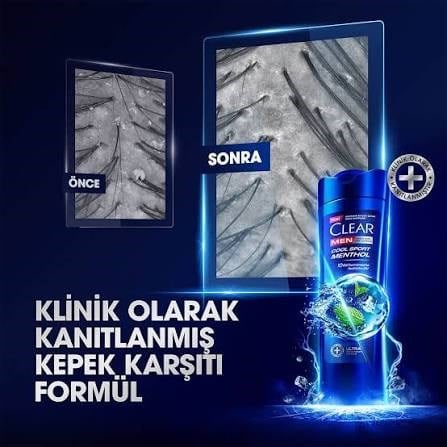 Clear Şampuan Bay Cool Sport Mentol 350ml