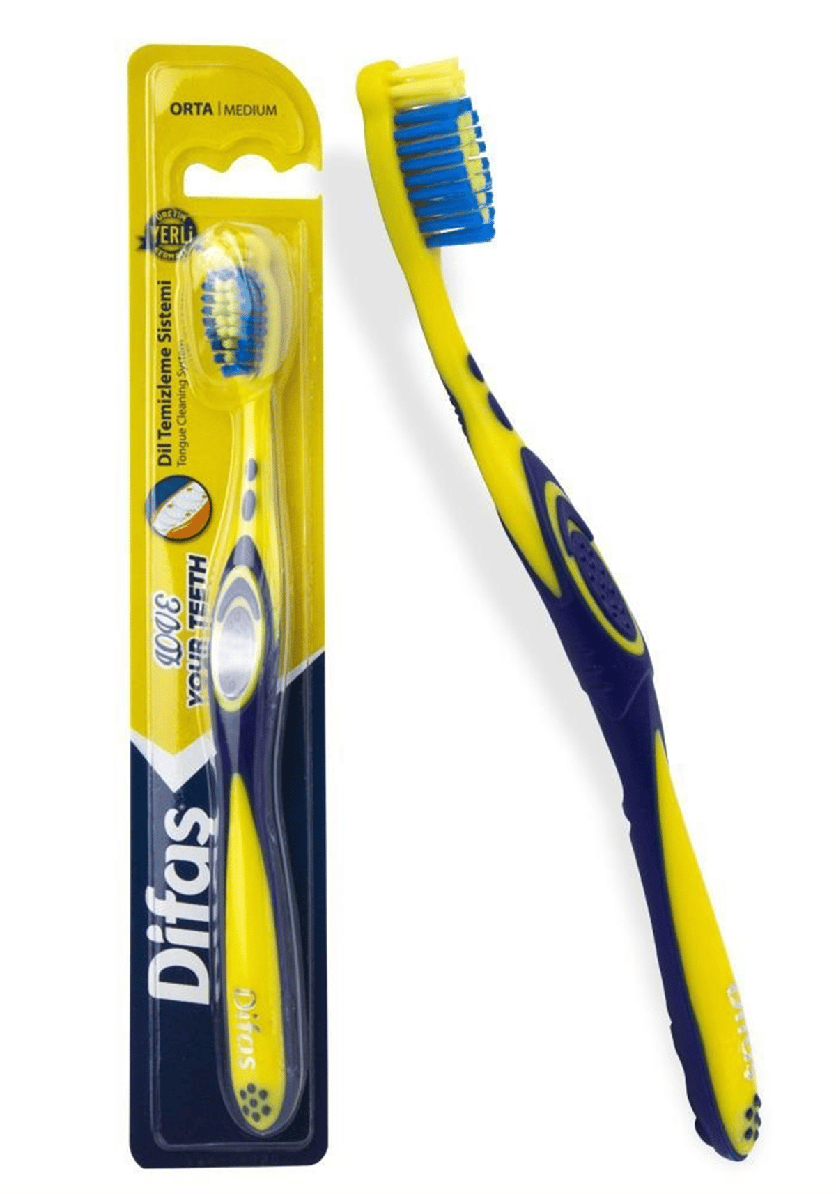 Difas Diş Fırçası Love You Sarı Lacıvert