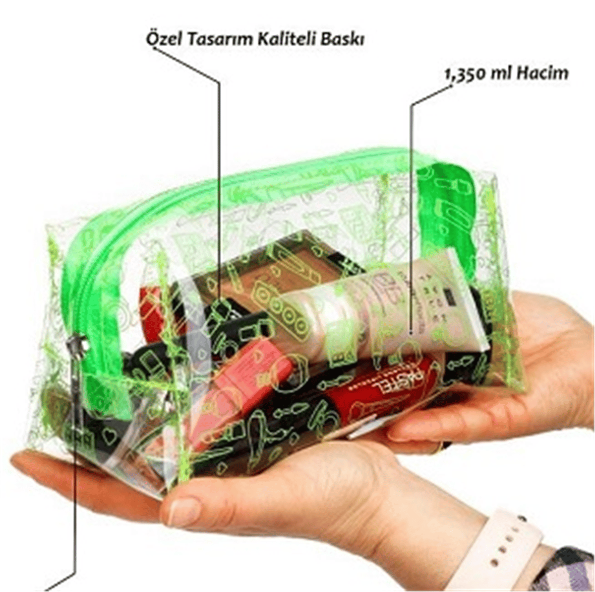 Esender Makyaj Çantası Şeffaf Küçük