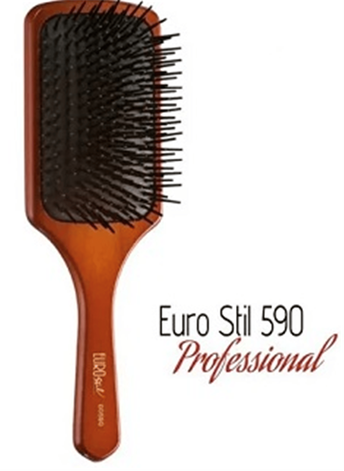 Poınt Euro Stil Ahşap yastıklı Saç Fırçası, Plastik Kıllı 00590