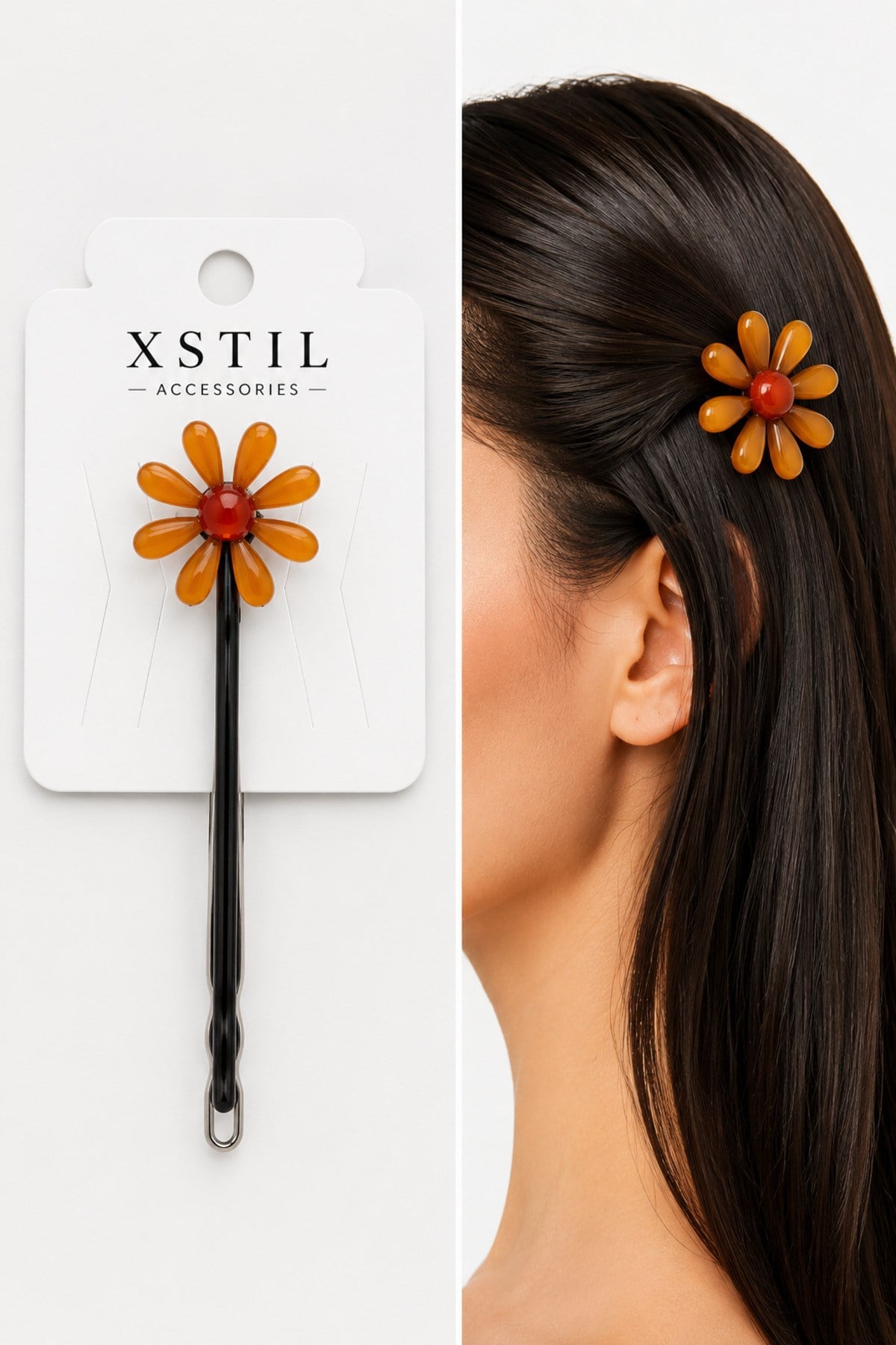 XSTIL Papatya Model Akrilik Saç Tokası