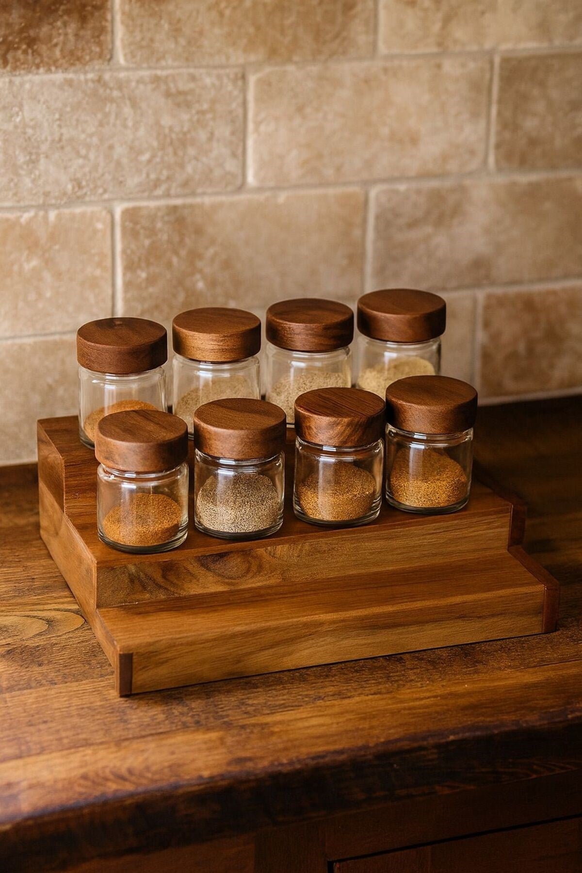 Akasya Baharatlık Standı - Düzenleyici Raf (41x35x32.5cm)