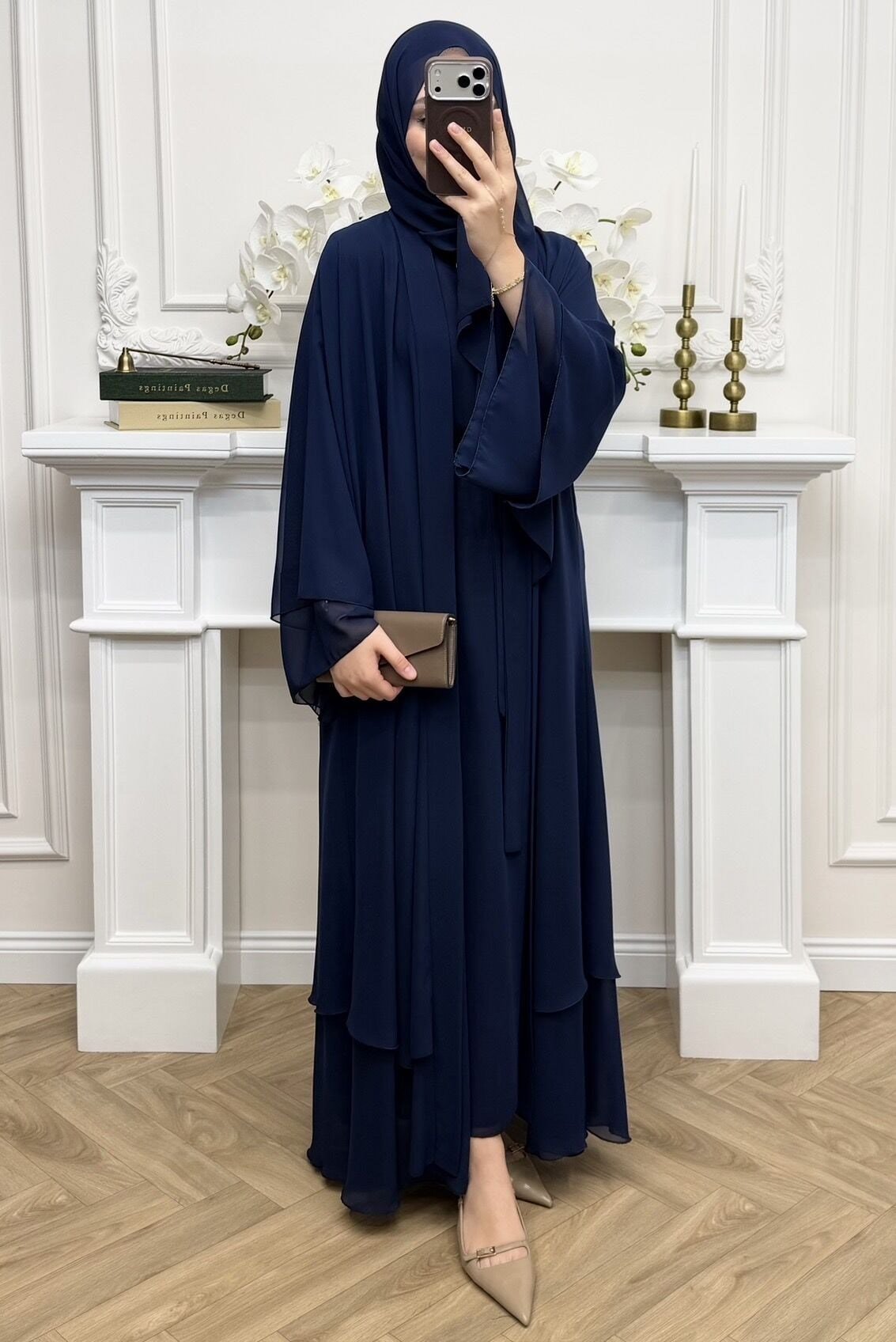Diamond Abaya Takım Lacivert