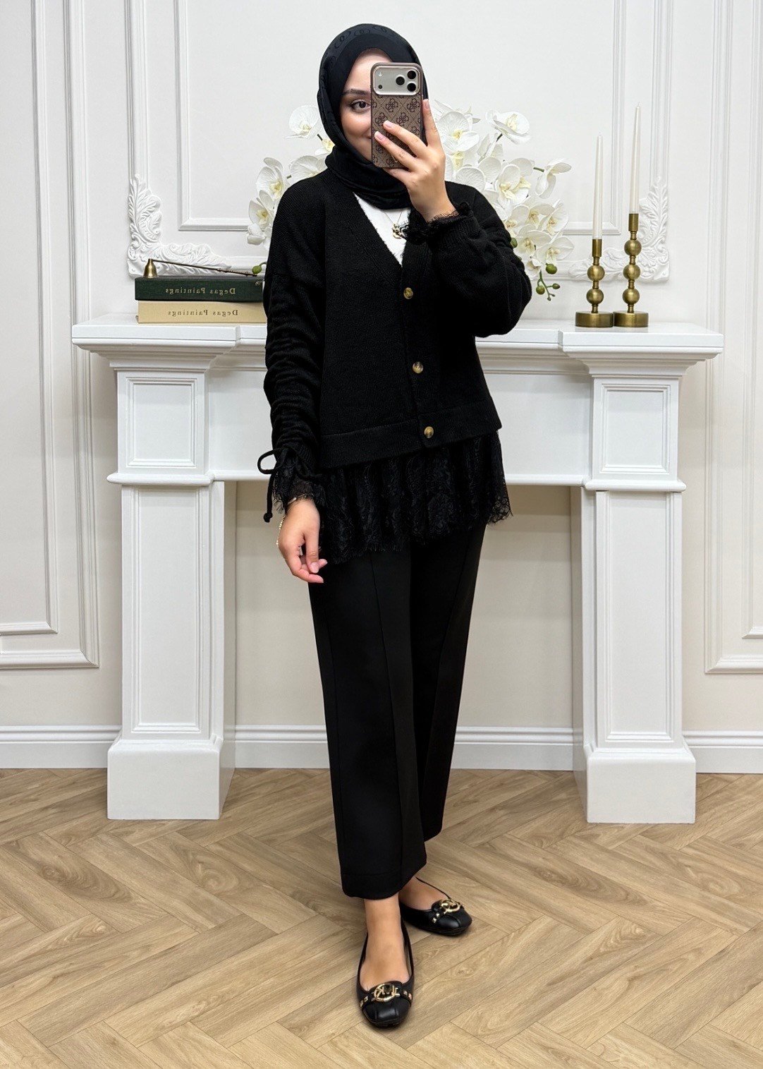 Melissa Dantelli Hırka Siyah