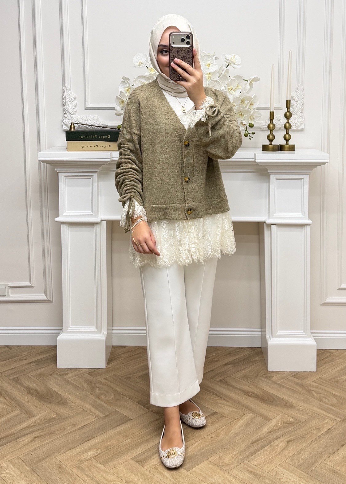 Melissa Dantelli Hırka Vizon