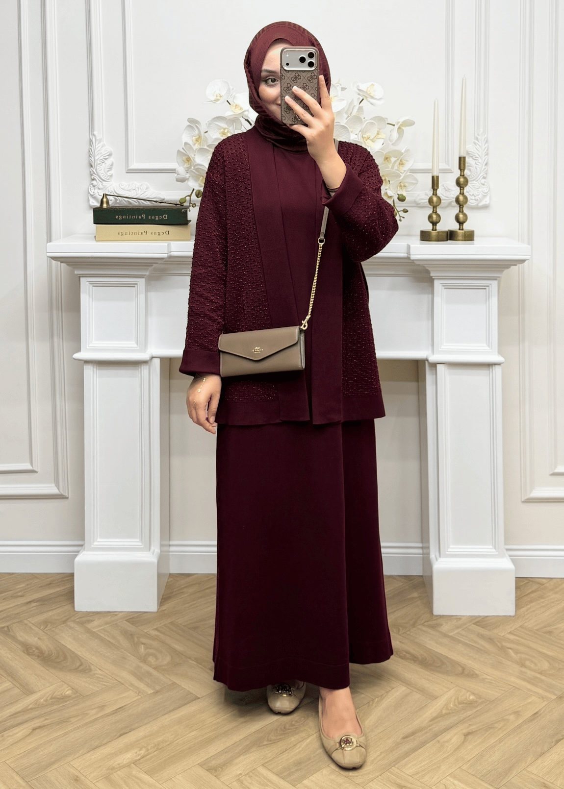 Royal Simli Merserize Takım | Bordo