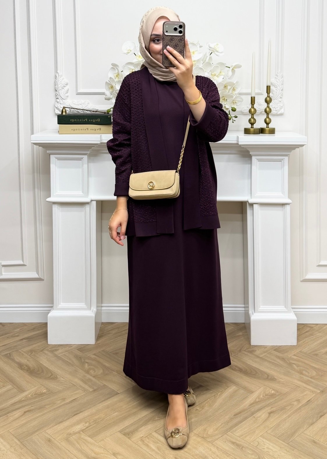 Royal Simli Merserize Takım | Mürdüm