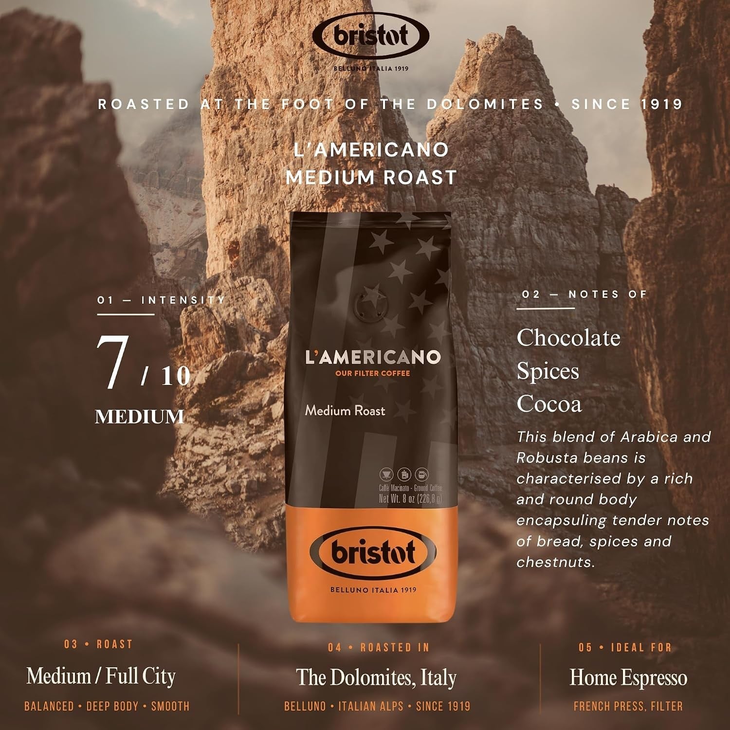 L‘americano Filtre Kahve - Orta Kavrum - 226.8 Gr