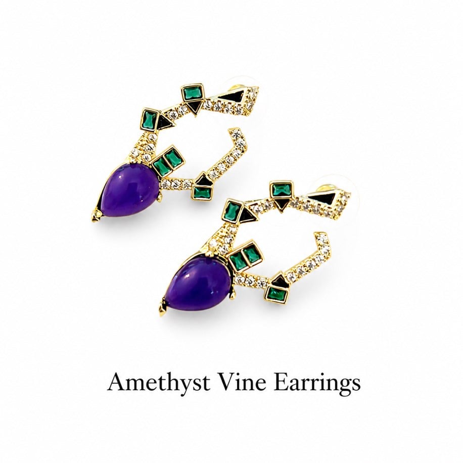 Amethyst Vine Earrings
