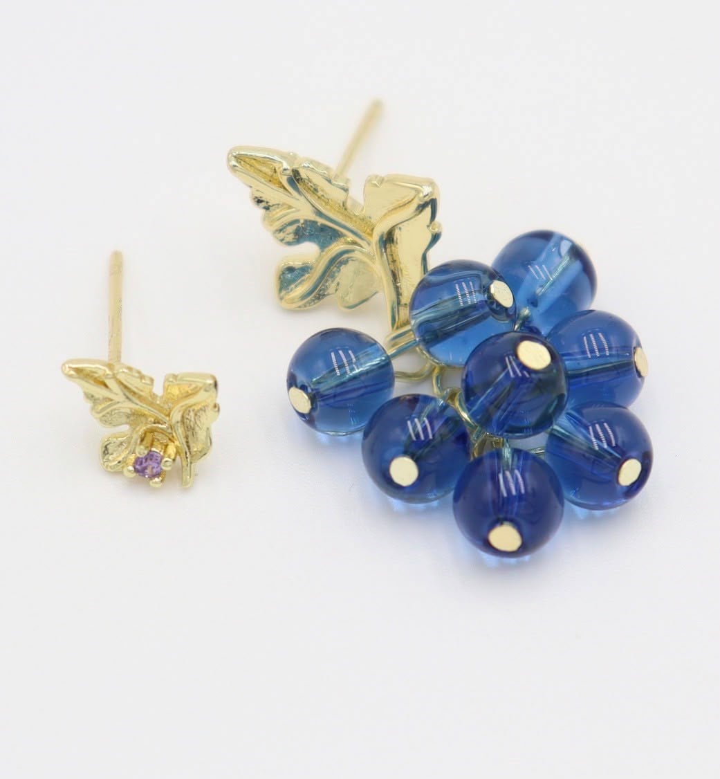 Blue Grape Cluster Earrings