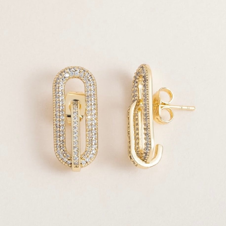 Diamond Glow Link Earrings