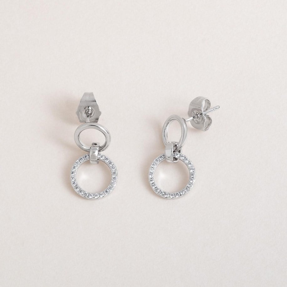 Linked Circle Sparkle Earrings