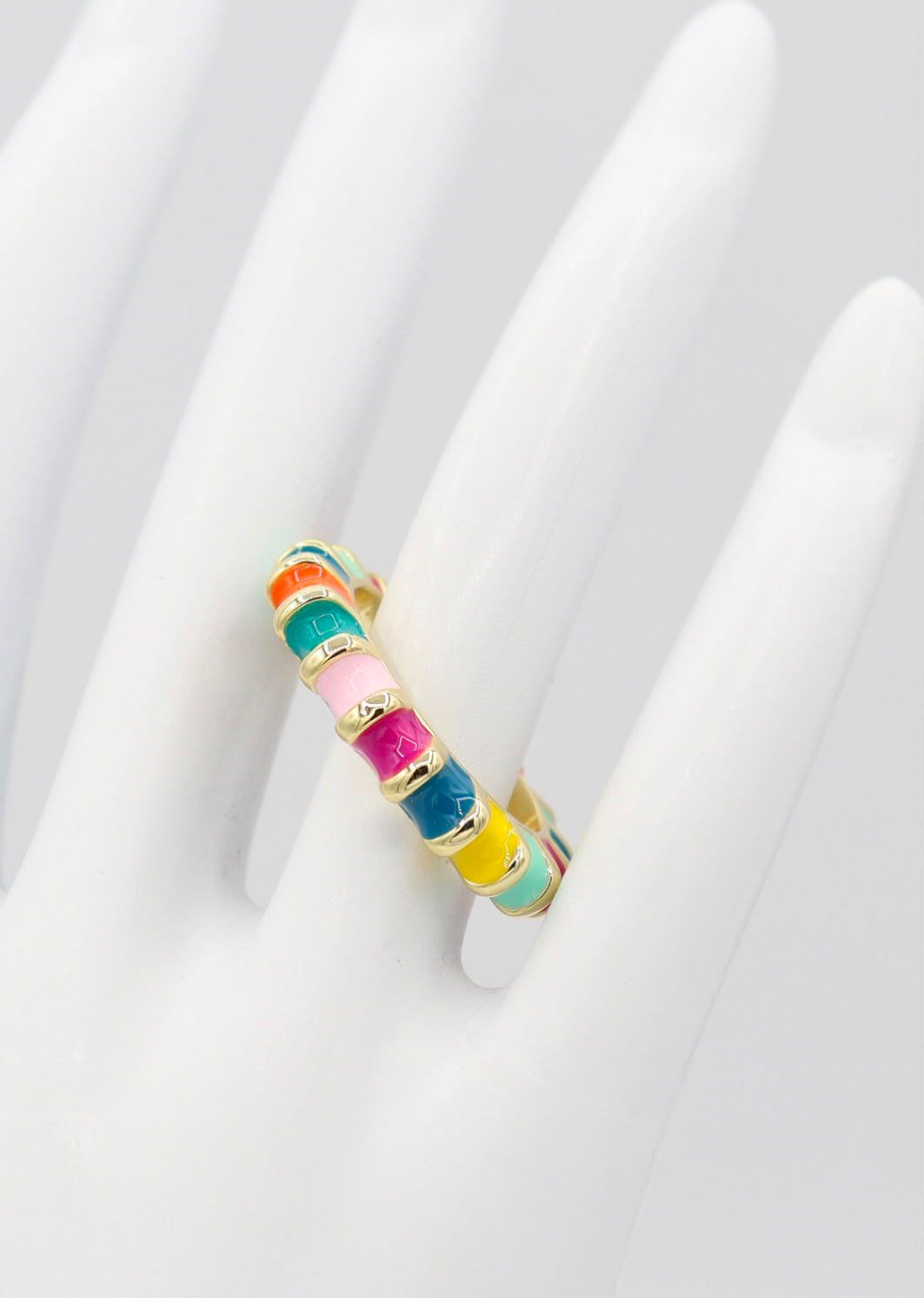Rainbow Enamel Eternity Ring