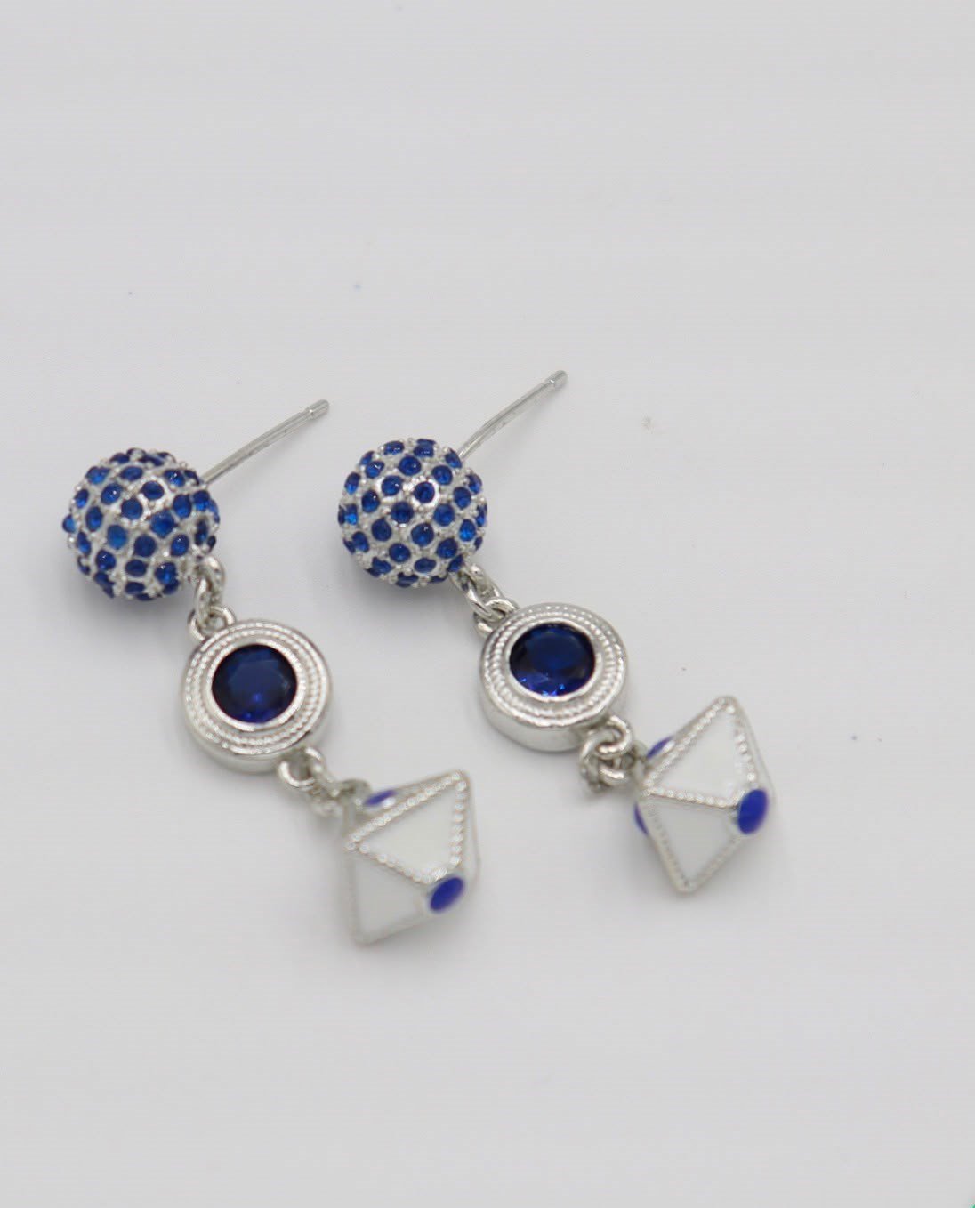 Sapphire Orbit Geometric Earrings