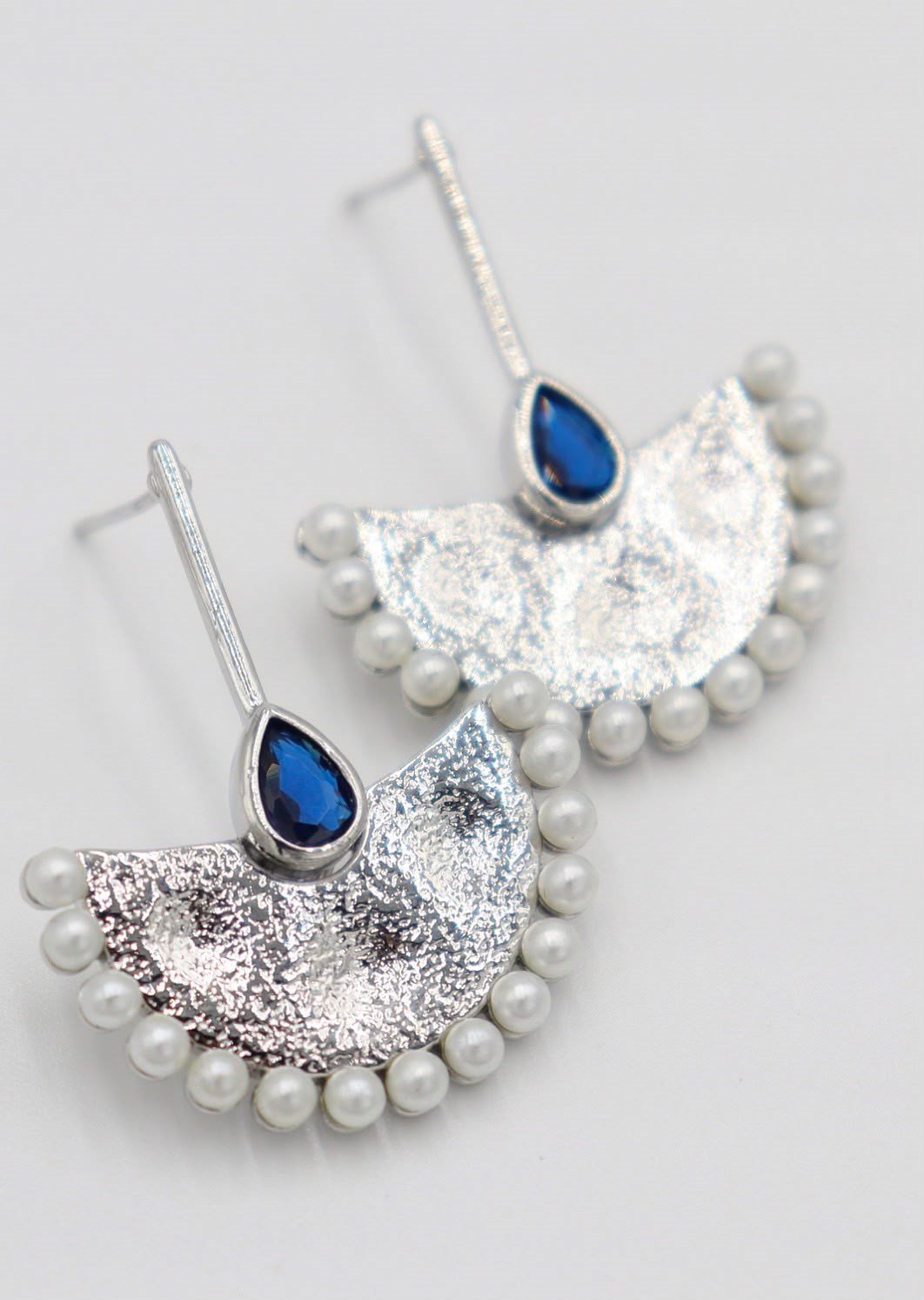 Sapphire Teardrop Fan Earrings