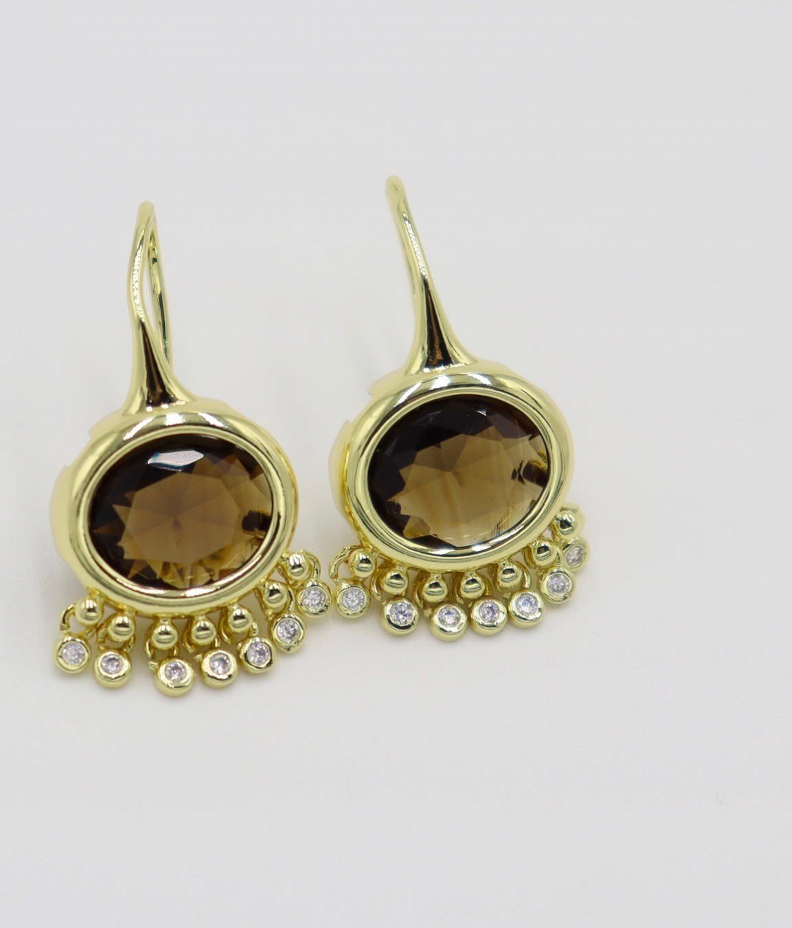 Smoky Quartz Fringe Drop Earrings