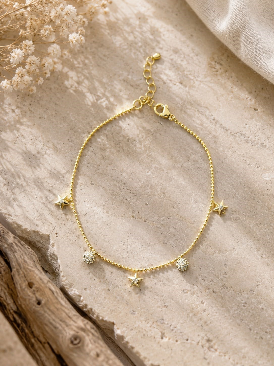 Star & Crystal Anklet