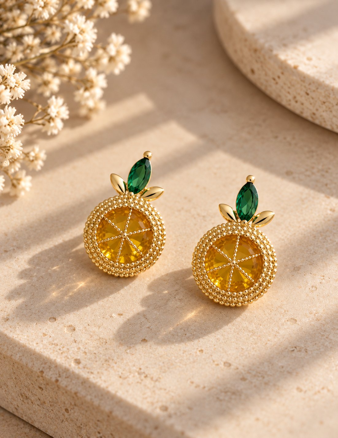 Sweet Orange Slice Studs