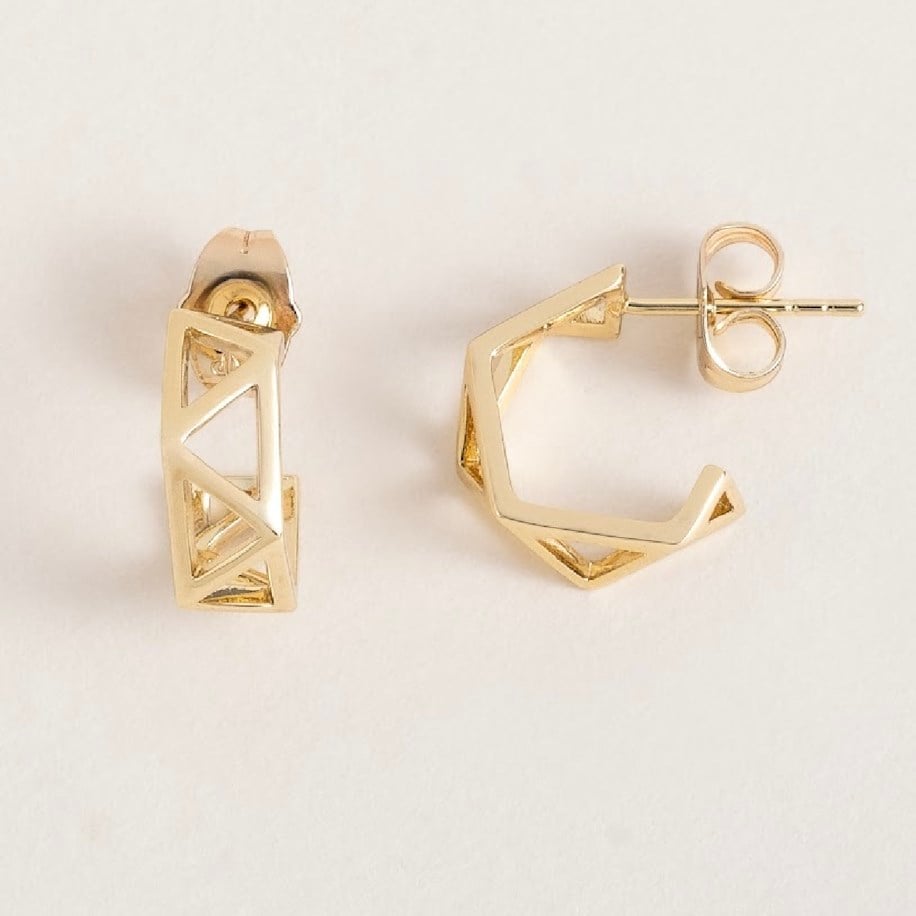 Tri-Line Geometric Hoops