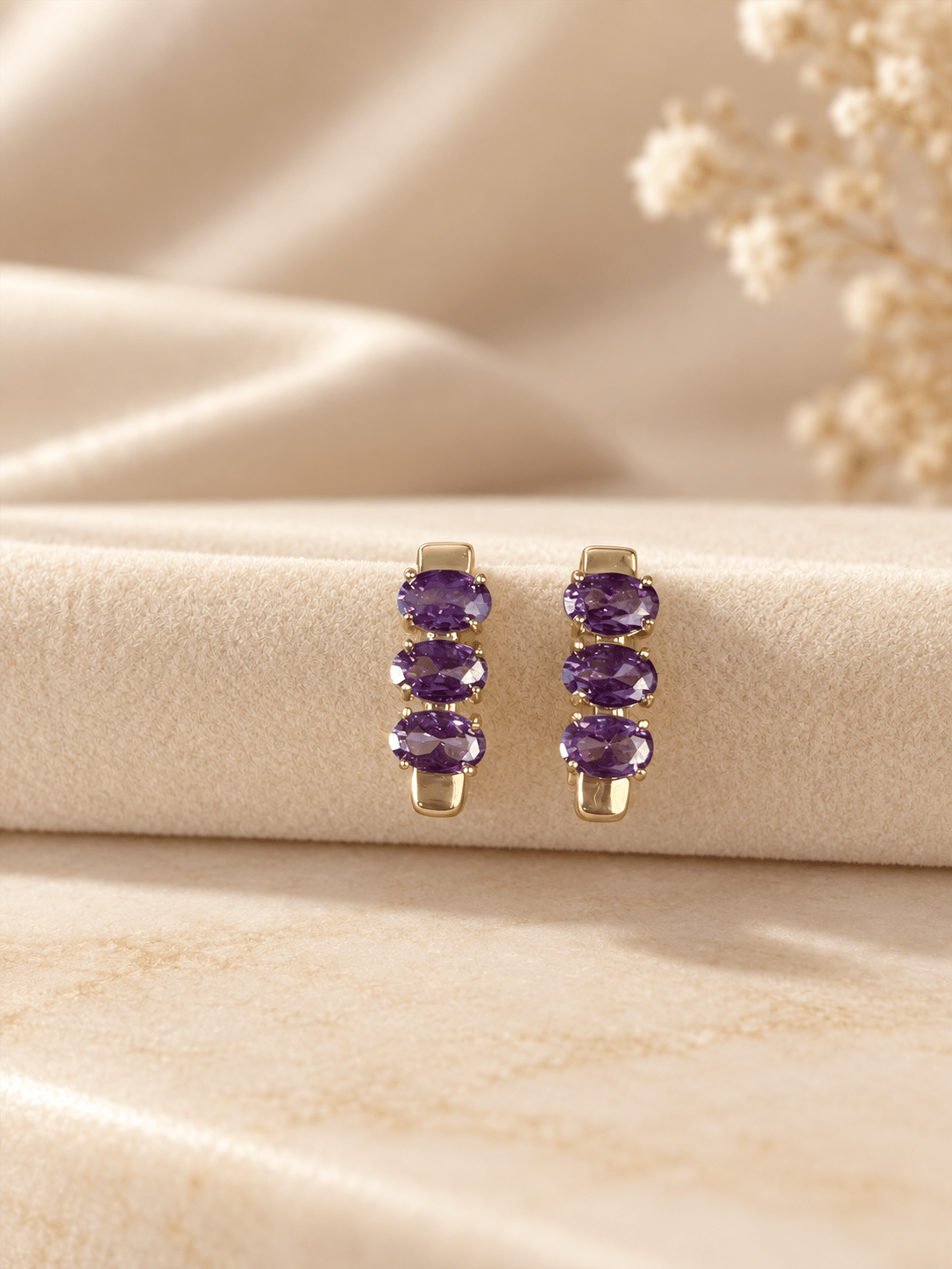 Trio Purple Küpe