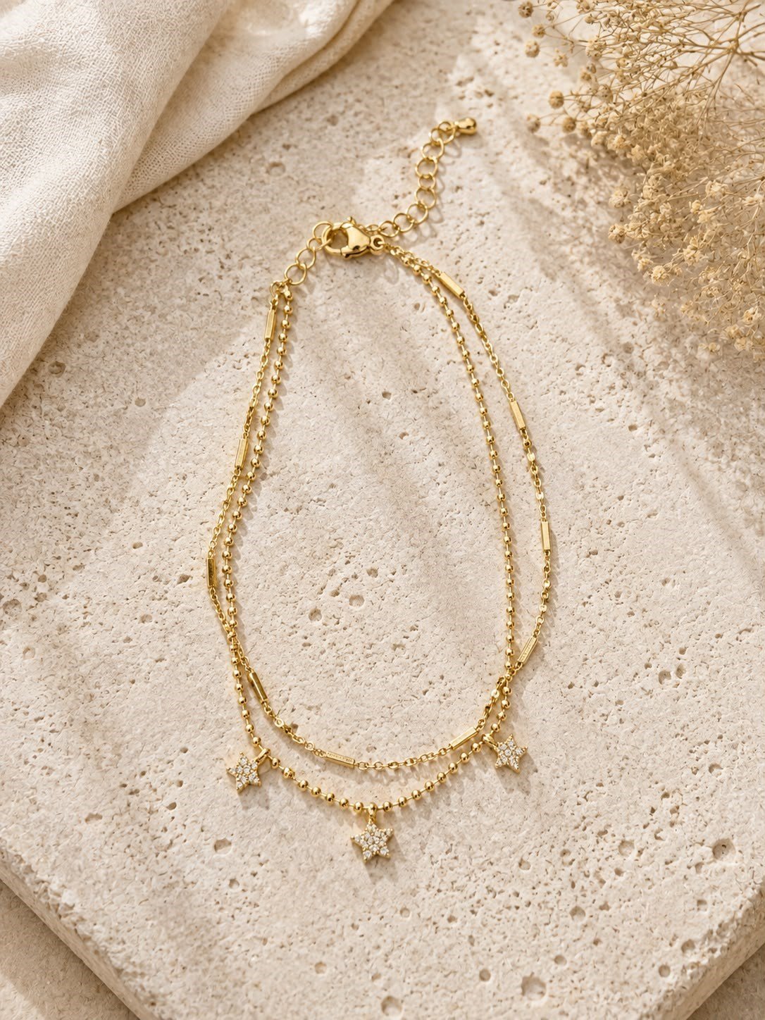 Triple Star Anklet