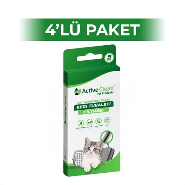 Active Clean Kedi Tuvalet Filtresi 5'li 4 Adet